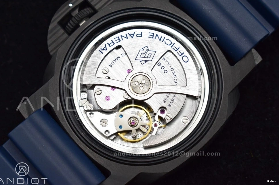 1:1 Blue PAM1232 on Rubber P900 Blue Edition W Best Dial Carbotech SBF Strap 1203